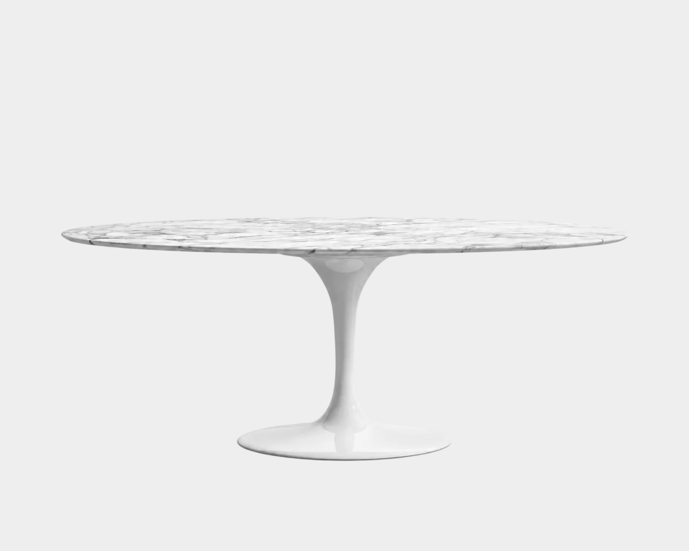 Tulip Table Oval - Carrara White Marble