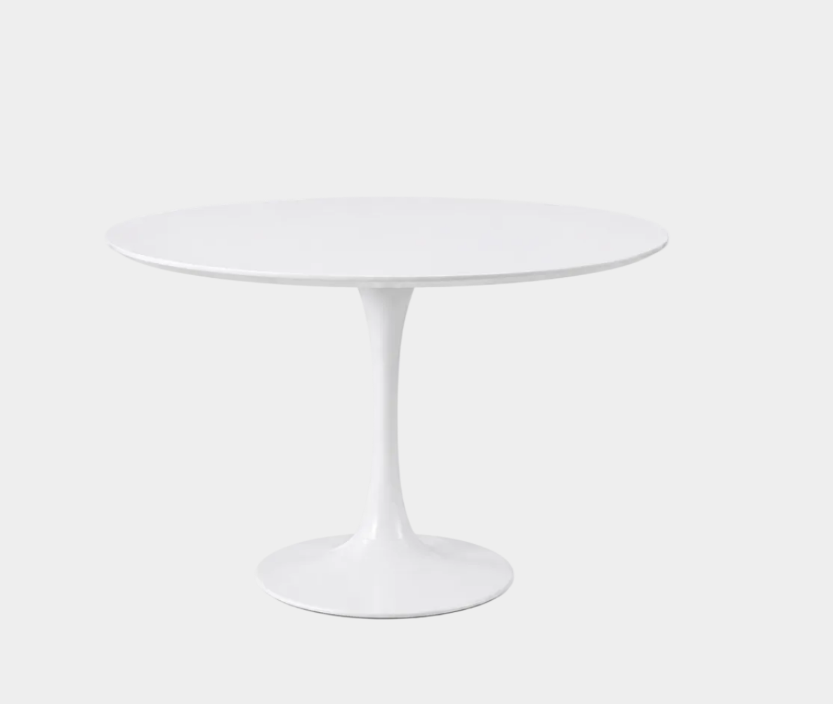 White Lacquer Round Tulip Dining Table