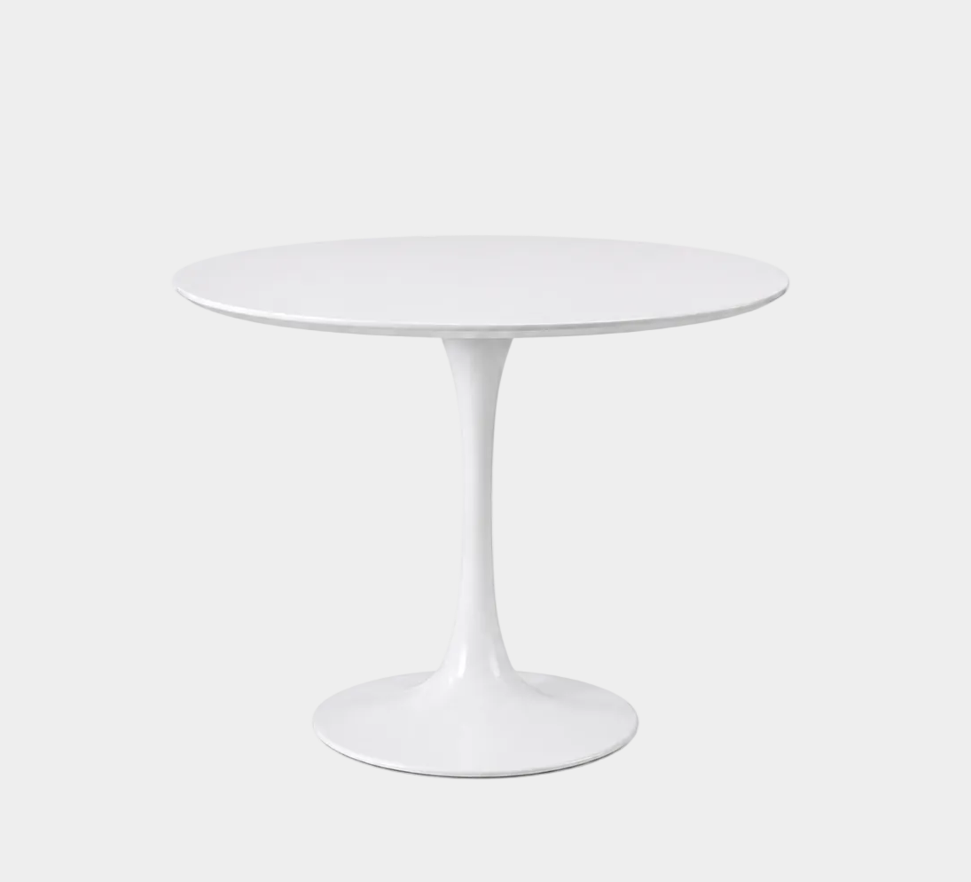 White Lacquer Round Tulip Dining Table