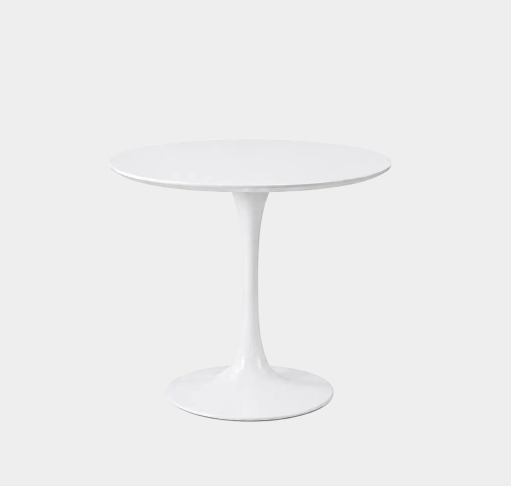 White Lacquer Round Tulip Dining Table