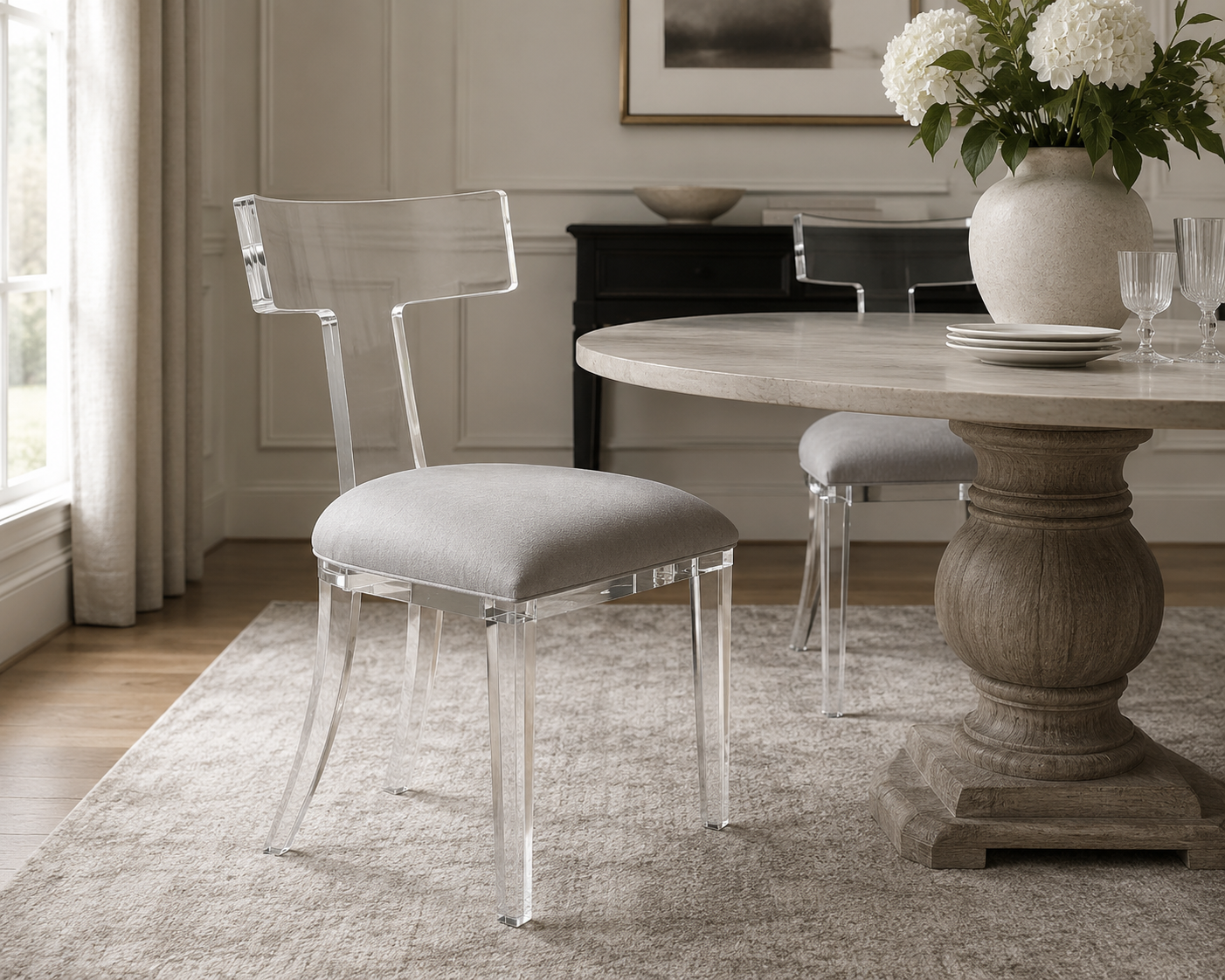 Tristan Acrylic Klismos Chair