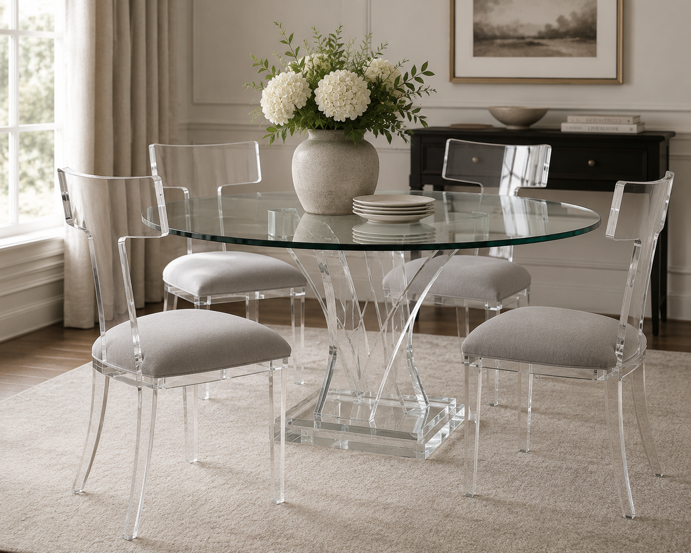 Tristan Acrylic Klismos Chair
