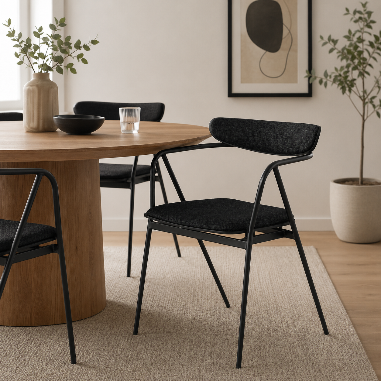 Gianni Dining Chair (Black Steel Frame)