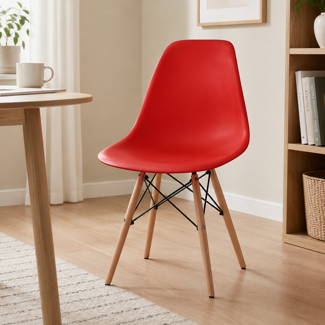 Eames Eiffel Molded Plastic Chair (Natural Base)