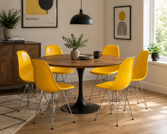 Eames Eiffel Molded Plastic Chair (Chrome Base)