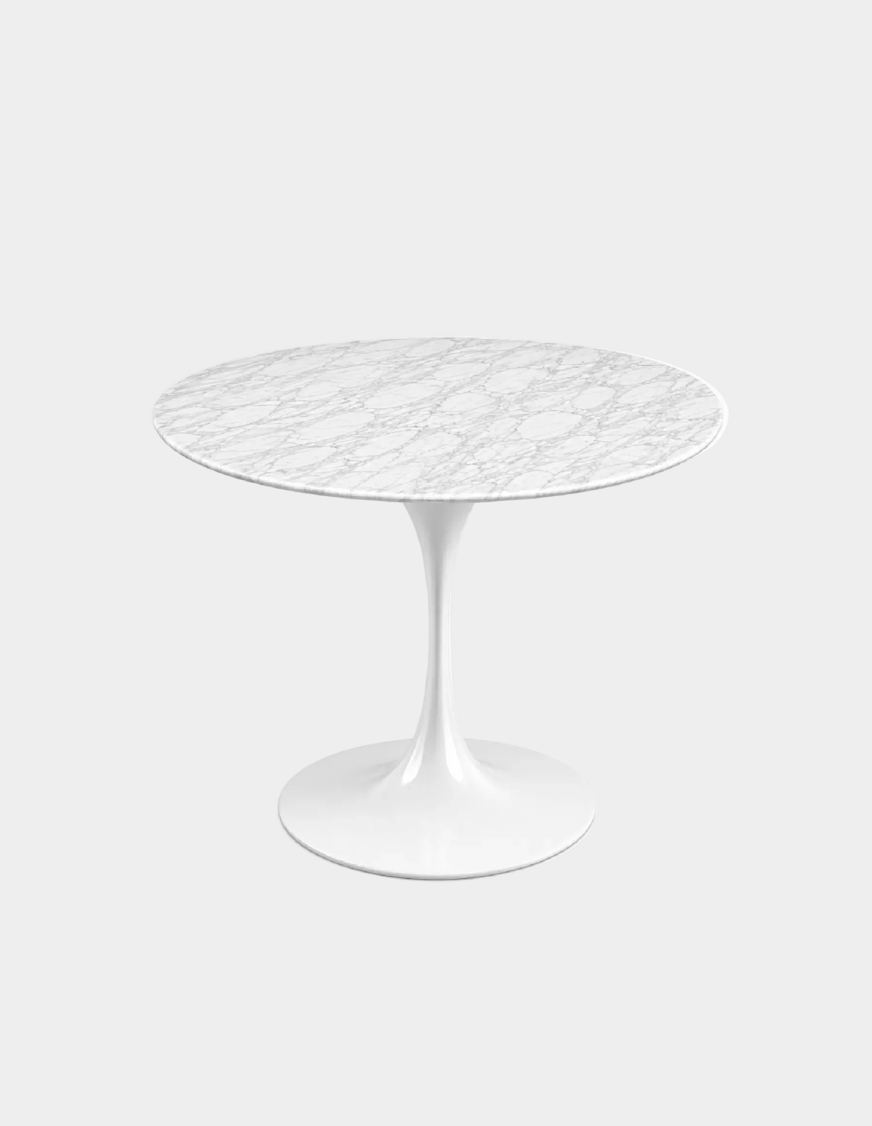 Tulip Table Round - Carrara White Marble