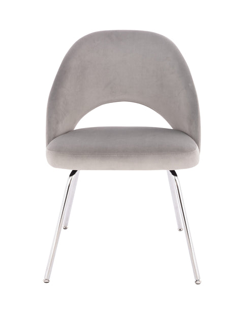 Sand Chrome Velvet Chair
