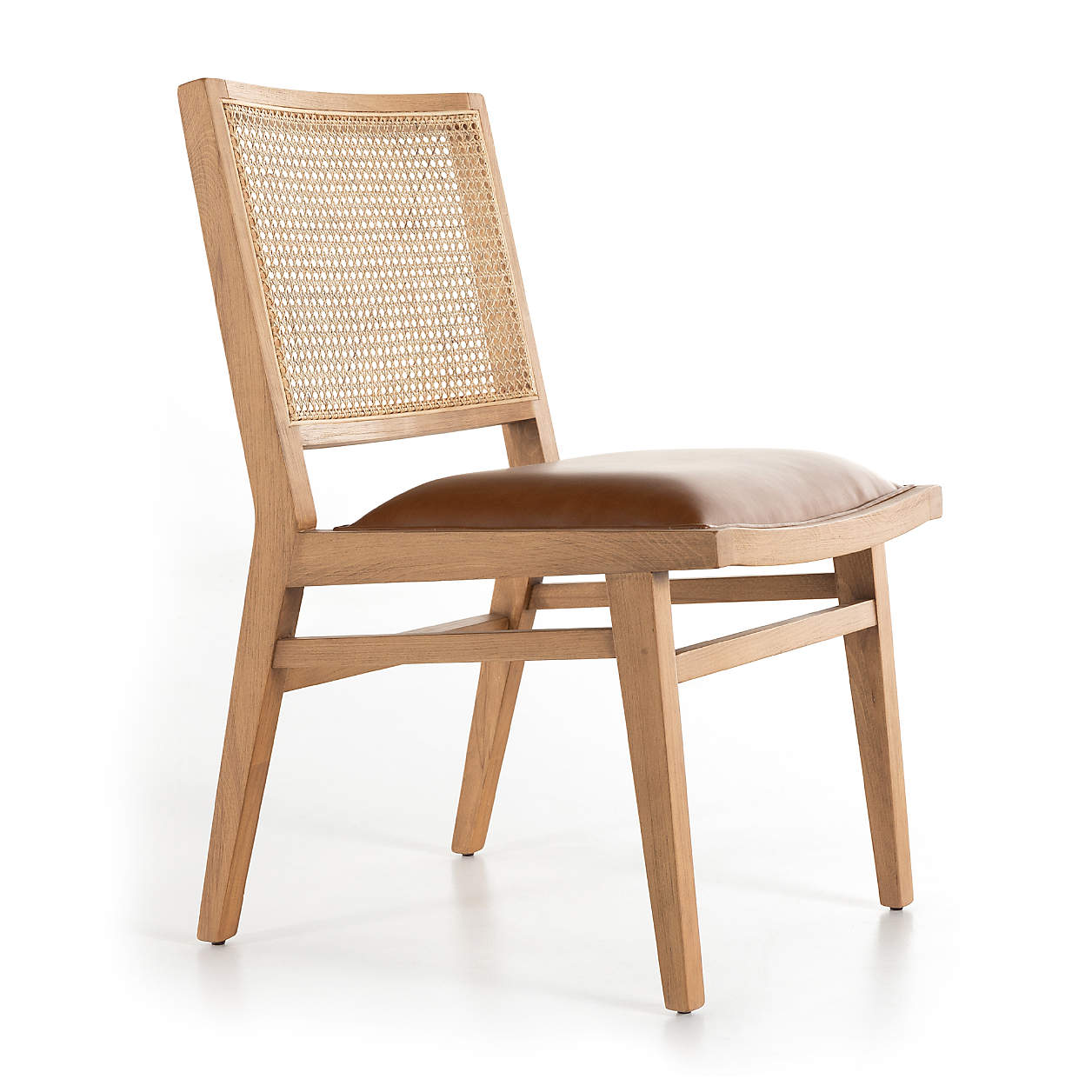 Dalton Leather and Cane Dining Chair