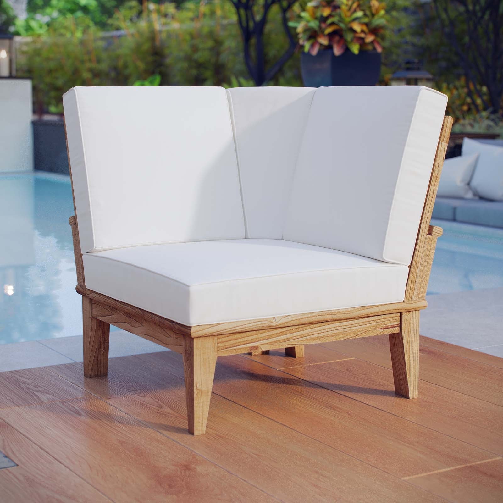 Marina Outdoor Patio Teak Corner Sofa