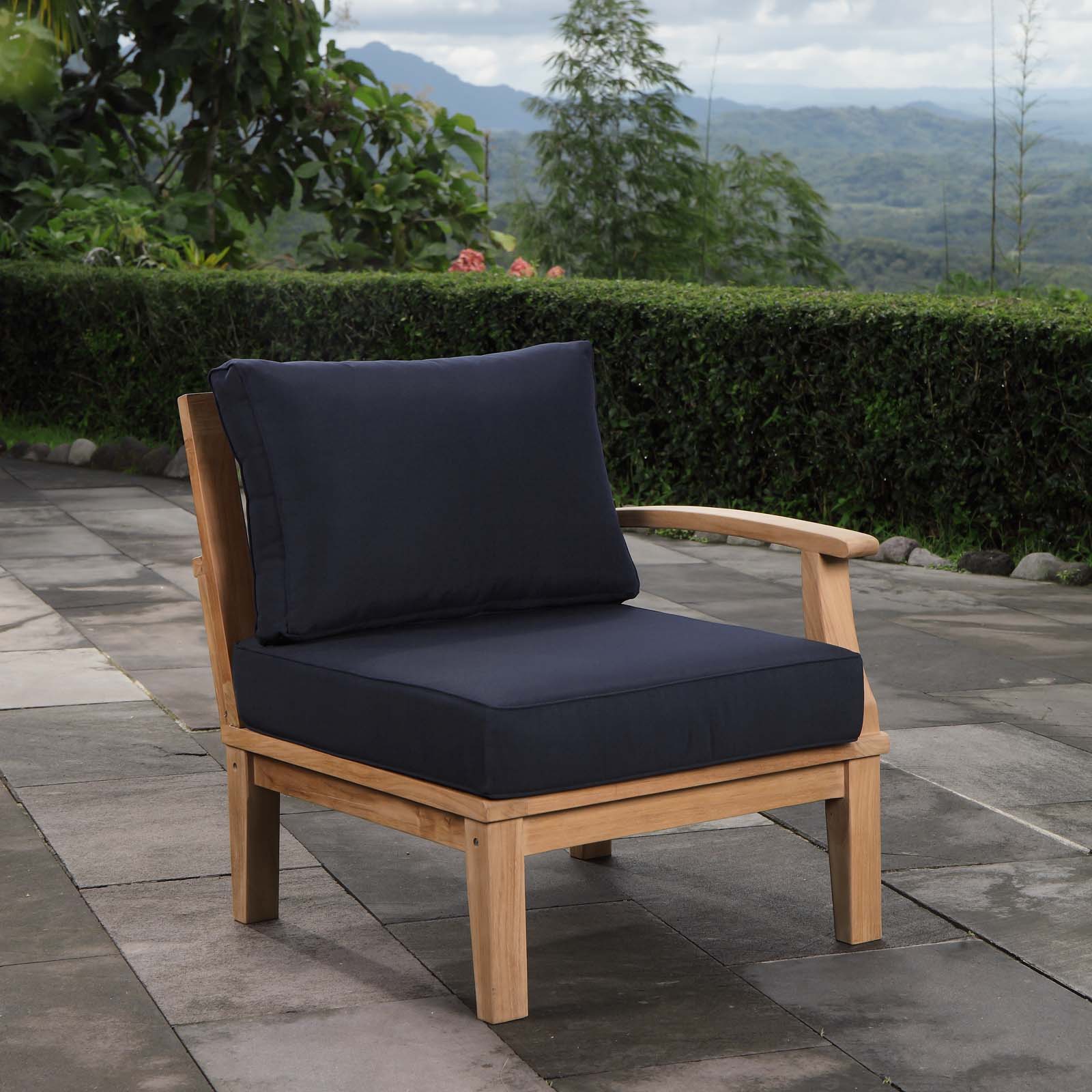 Marina Outdoor Patio Teak Right-Facing Sofa