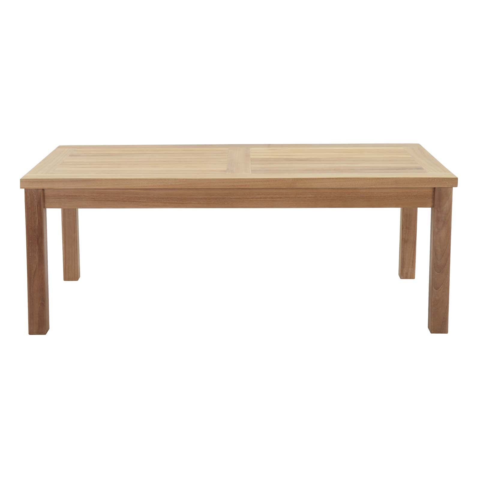 Marina Outdoor Patio Teak Rectangle Coffee Table in Natural