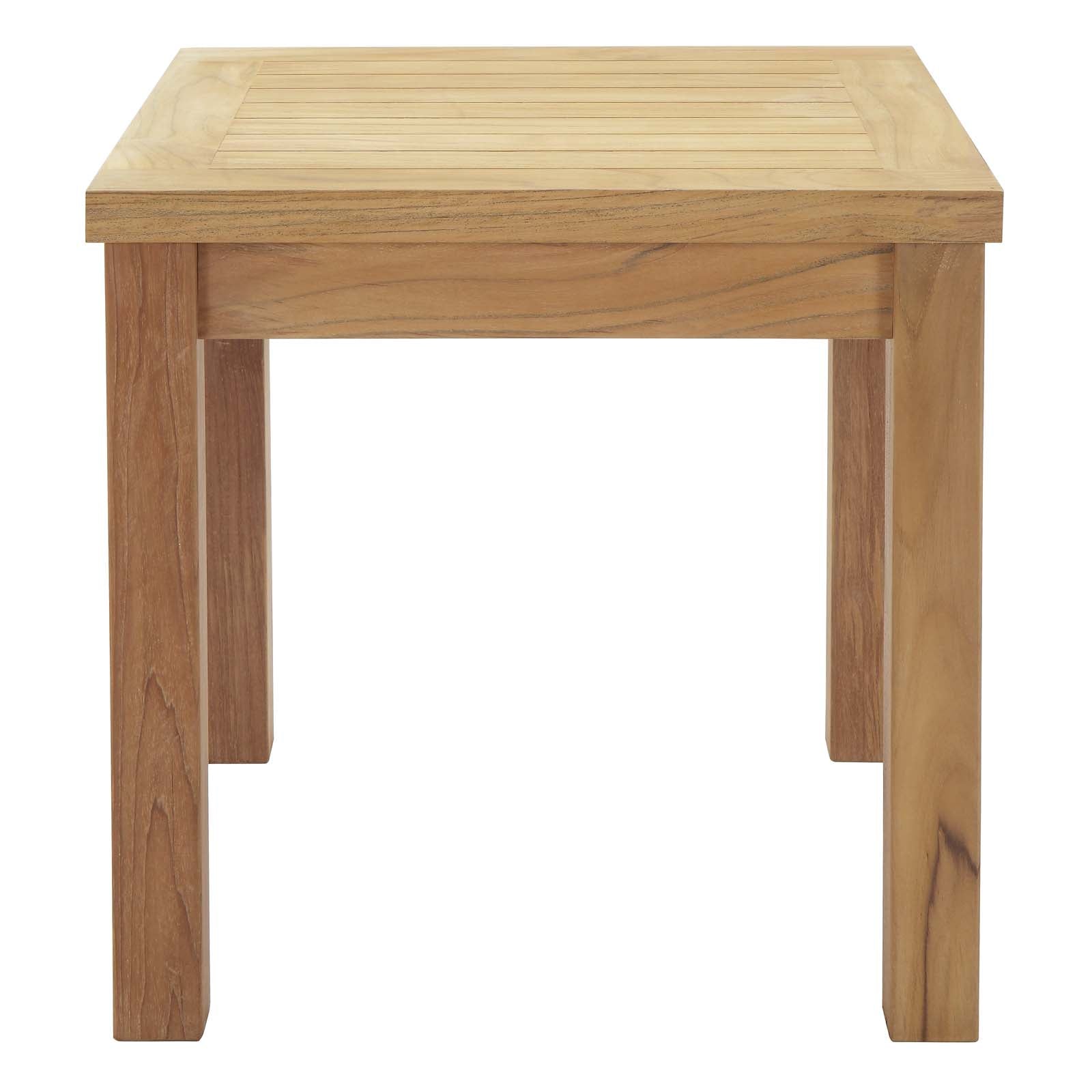 Marina Outdoor Patio Teak Side Table in Natural