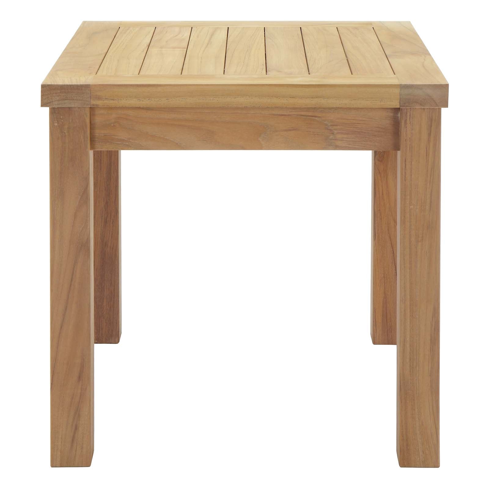 Table d'appoint Marina Outdoor Patio en teck naturel 