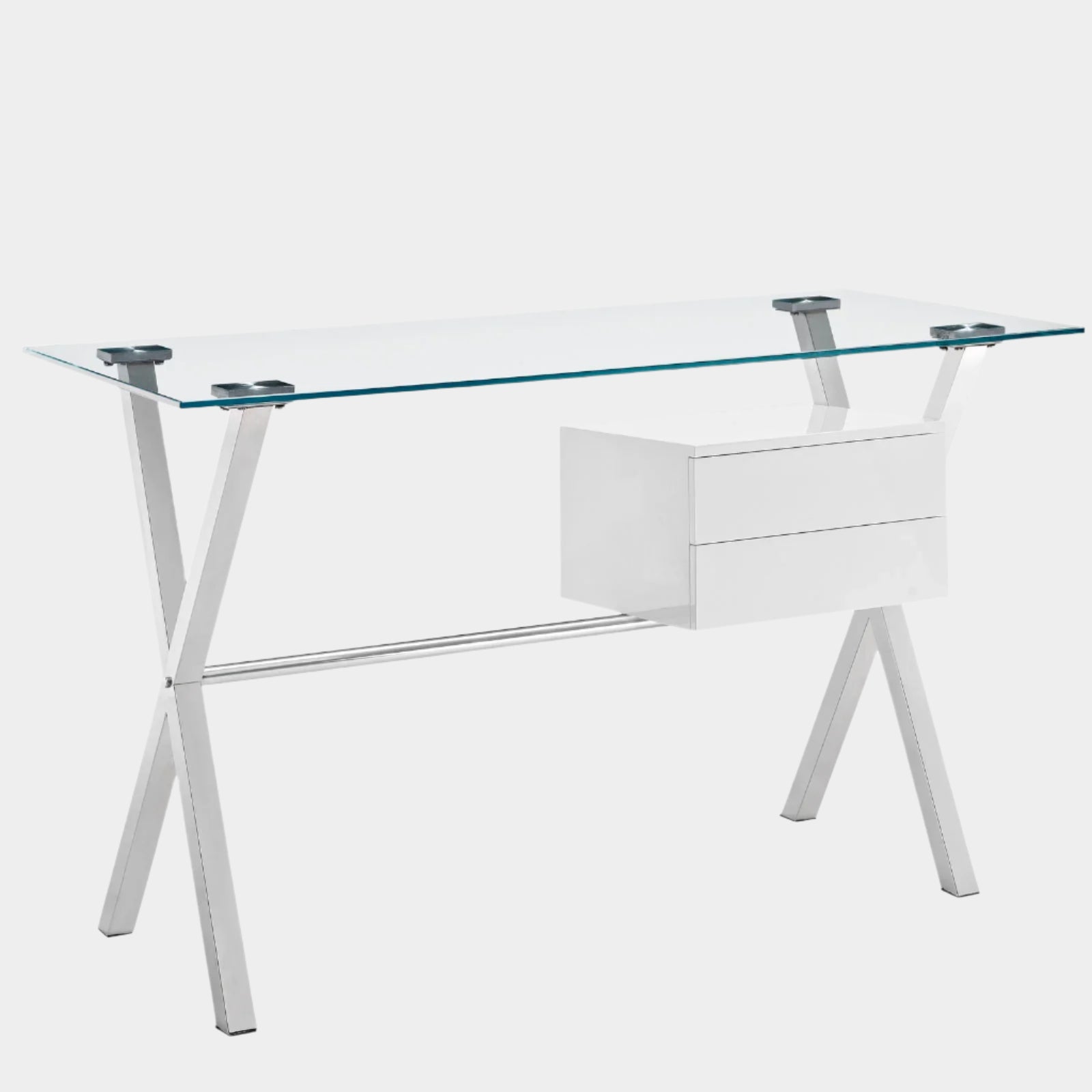 Stasis Glass Top Office Desk