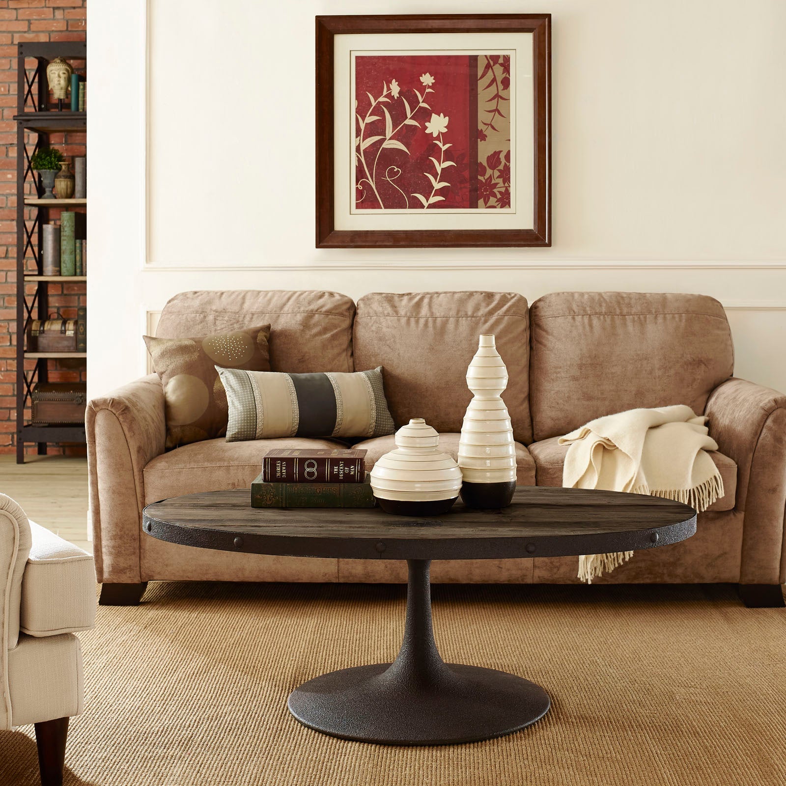 Drive Wood Top Coffee Table in Brown