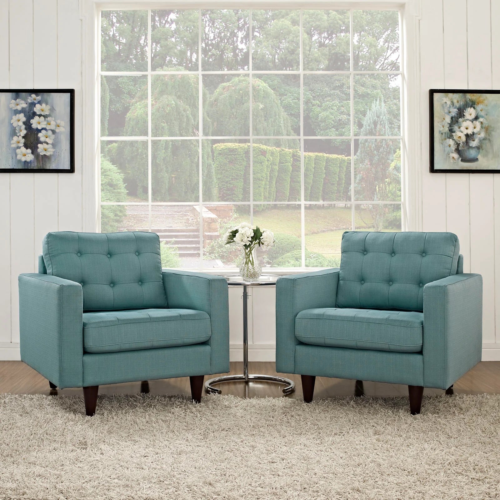 Empress Upholstered Fabric Armchair Set of 2