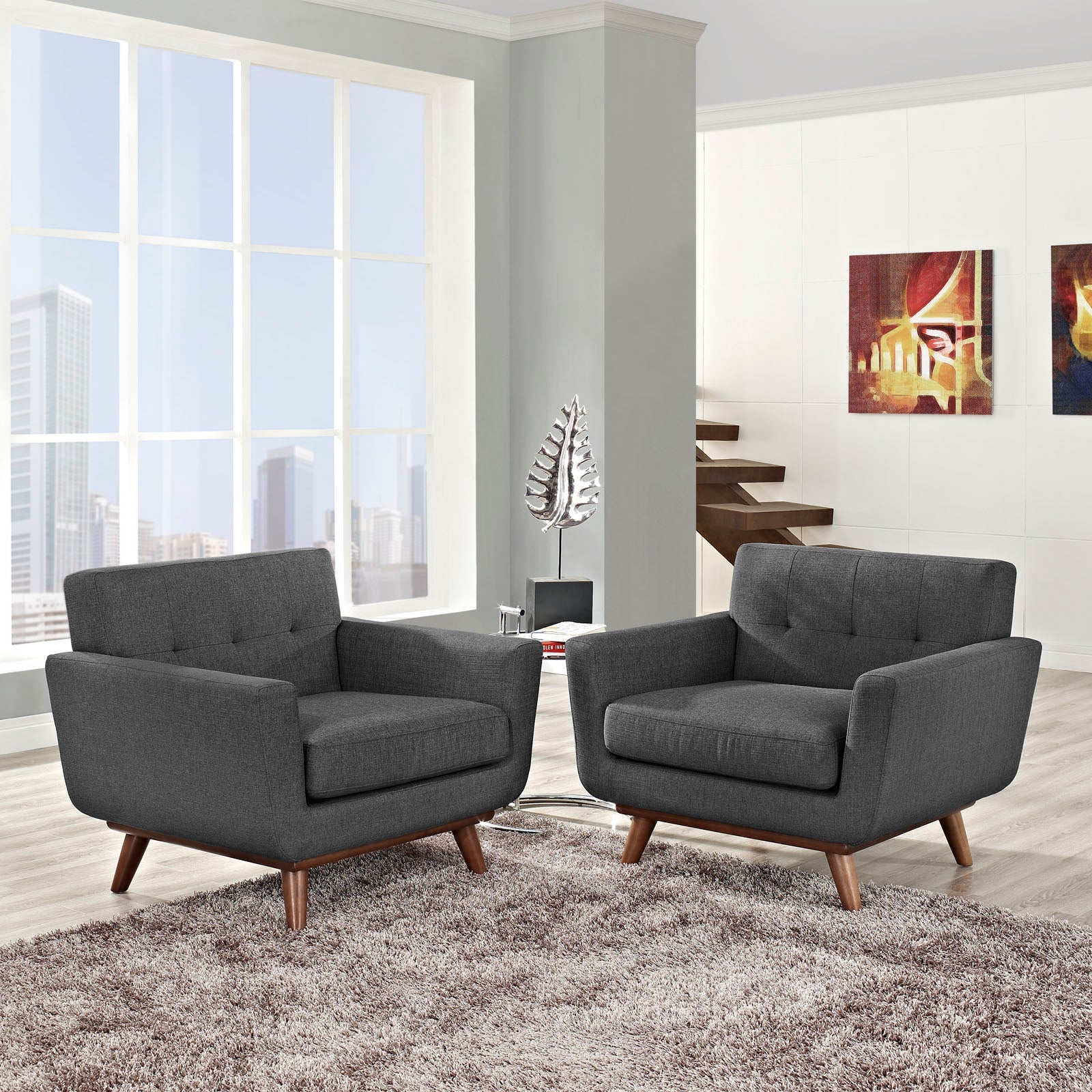 Ensemble de 2 fauteuils en bois Engage