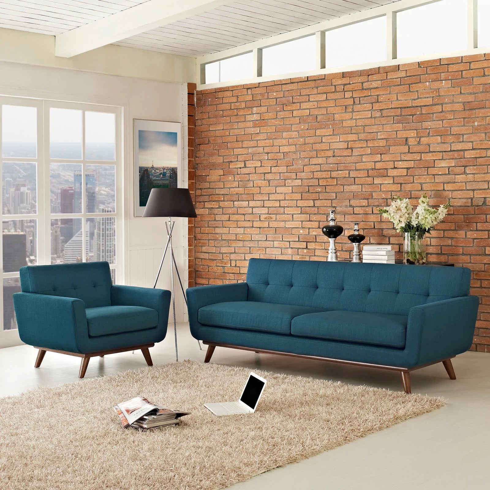 Chaise sans accoudoirs rembourrée en duvet Commix