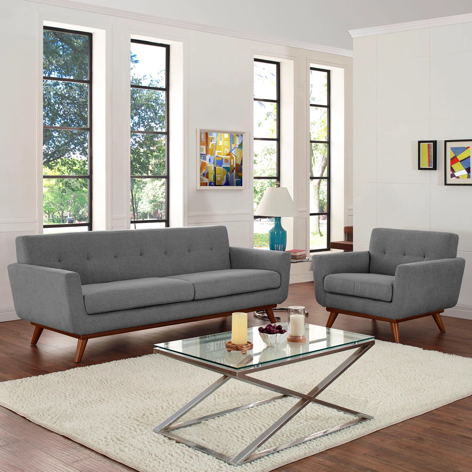 Chaise sans accoudoirs rembourrée en duvet Commix