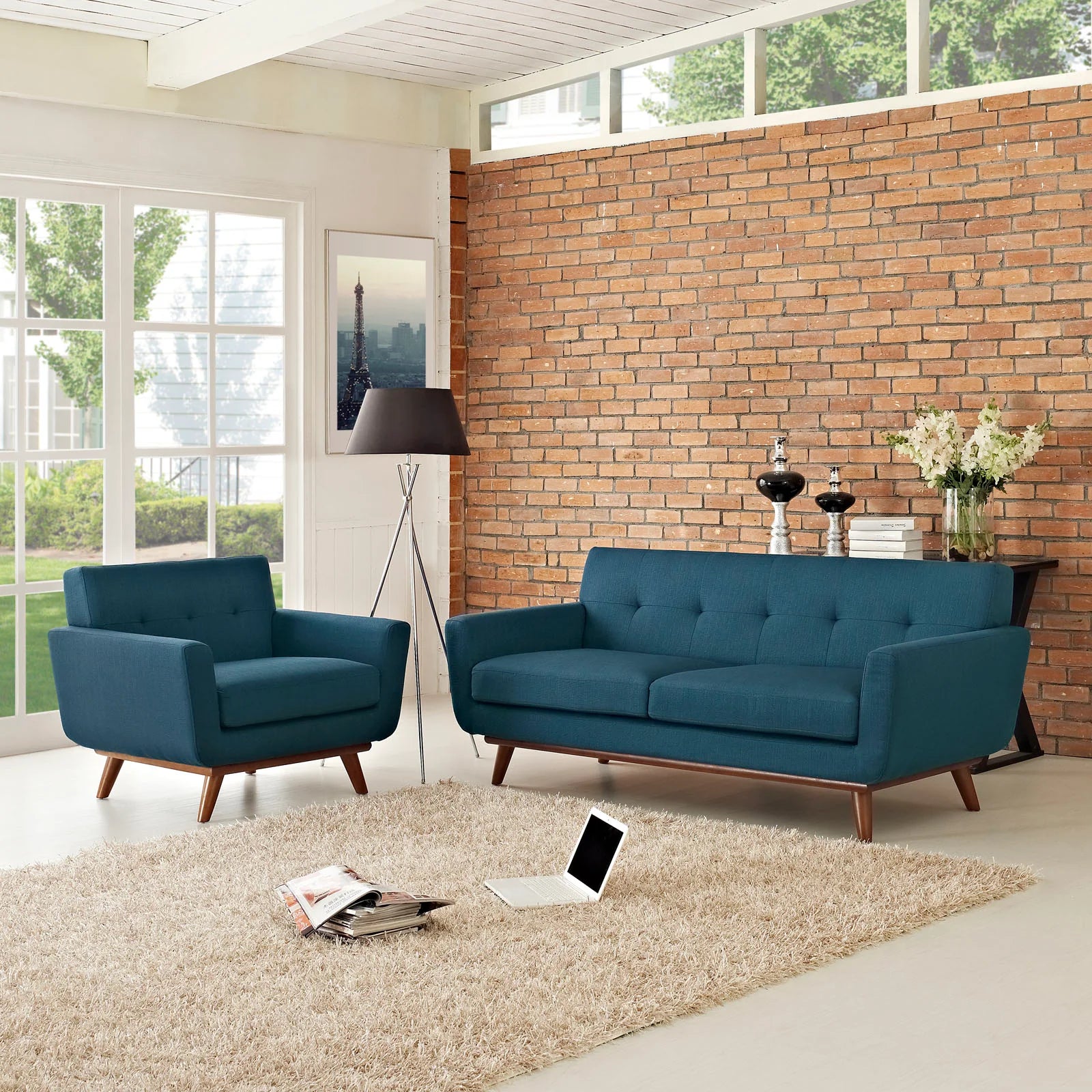 Chaise sans accoudoirs rembourrée en duvet Commix