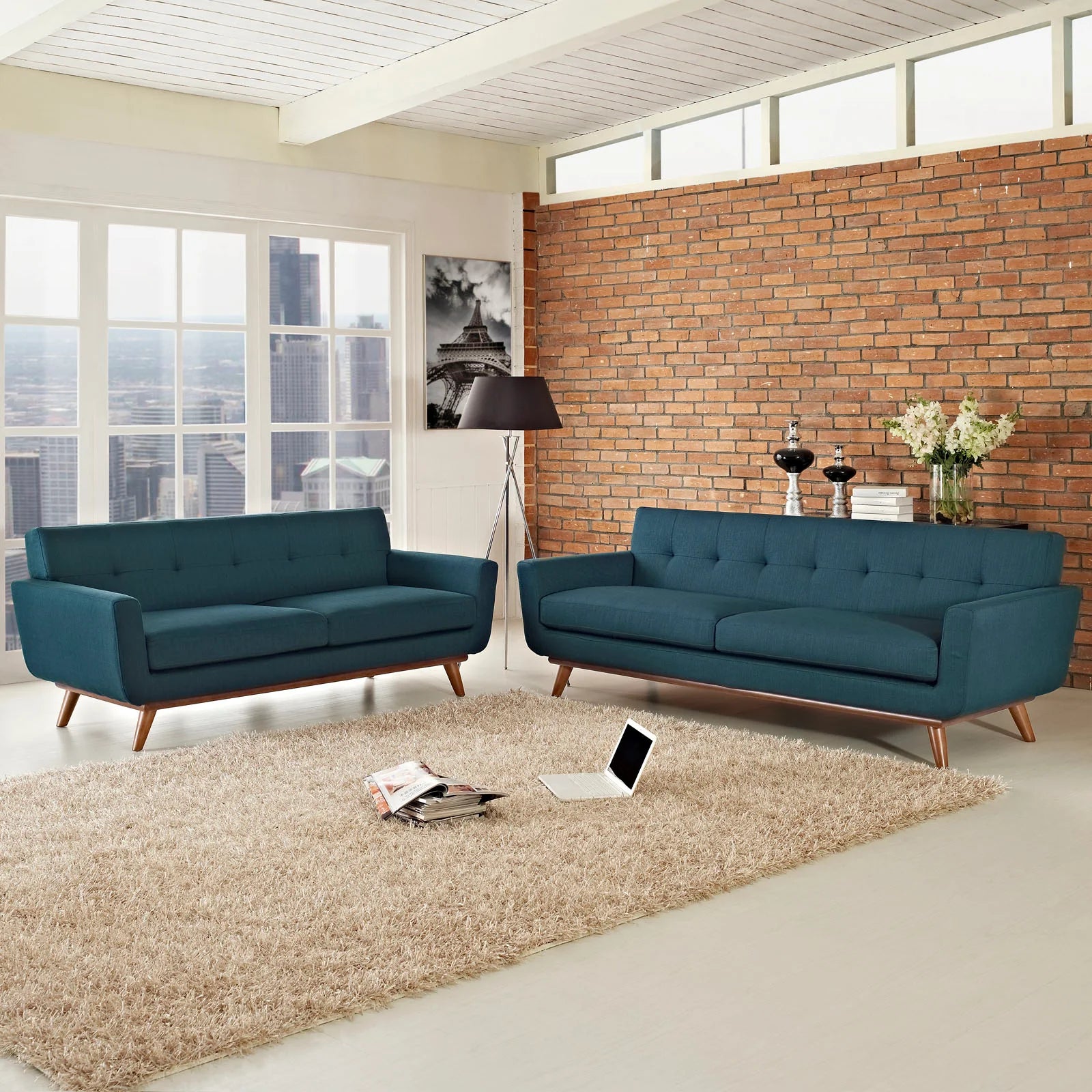 Chaise sans accoudoirs rembourrée en duvet Commix