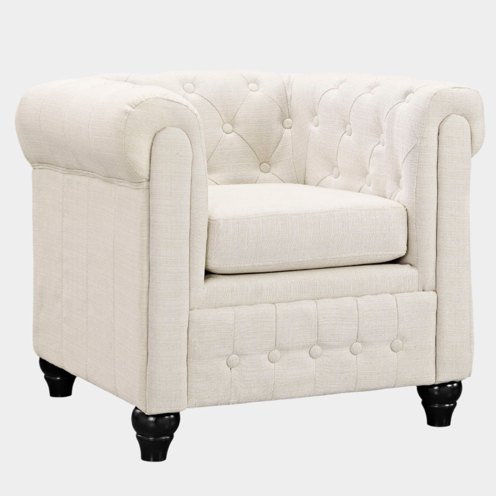 Fauteuil en tissu rembourré Earl 