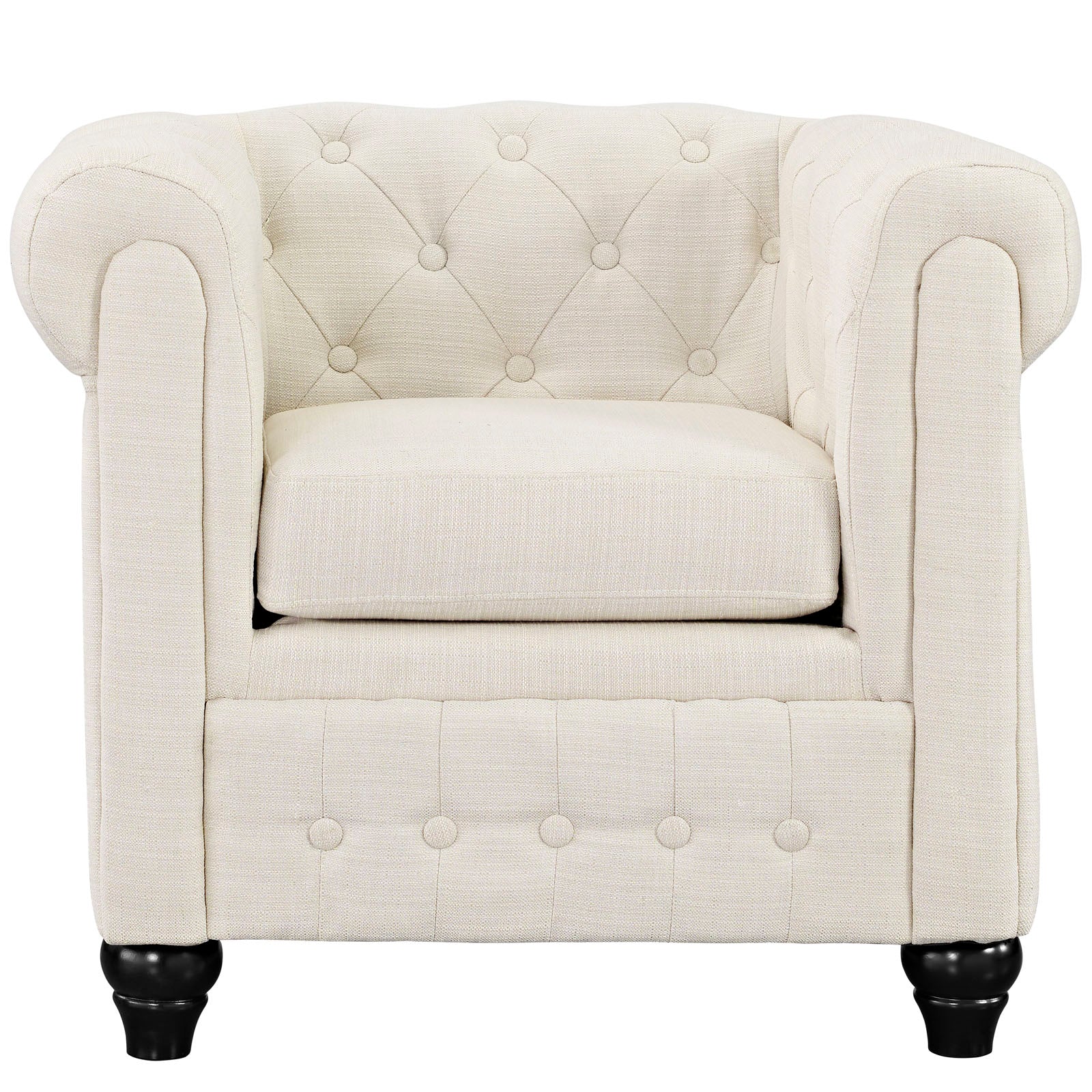 Fauteuil en tissu rembourré Earl 