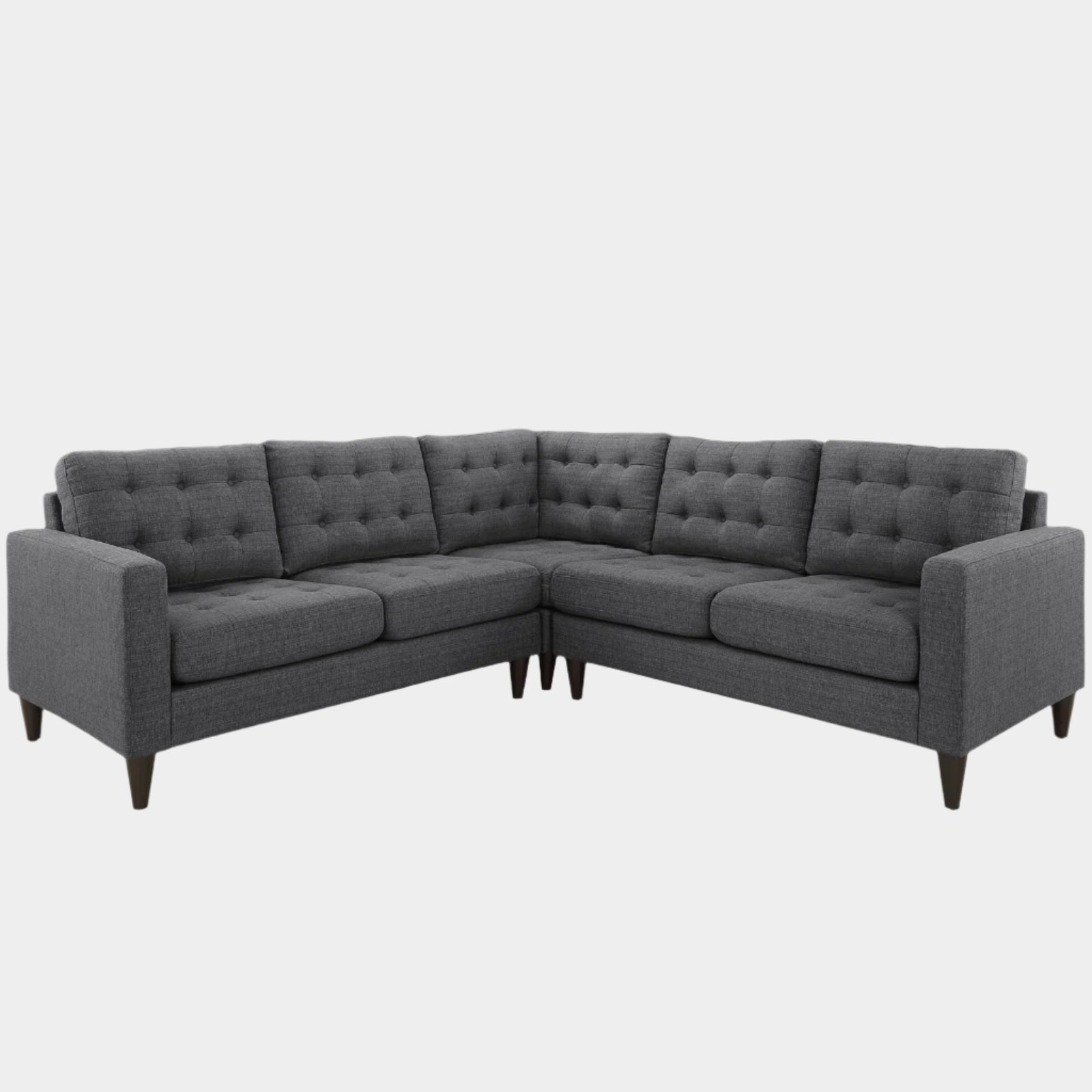 Empress 3 Piece Upholstered Fabric Sectional Sofa Set