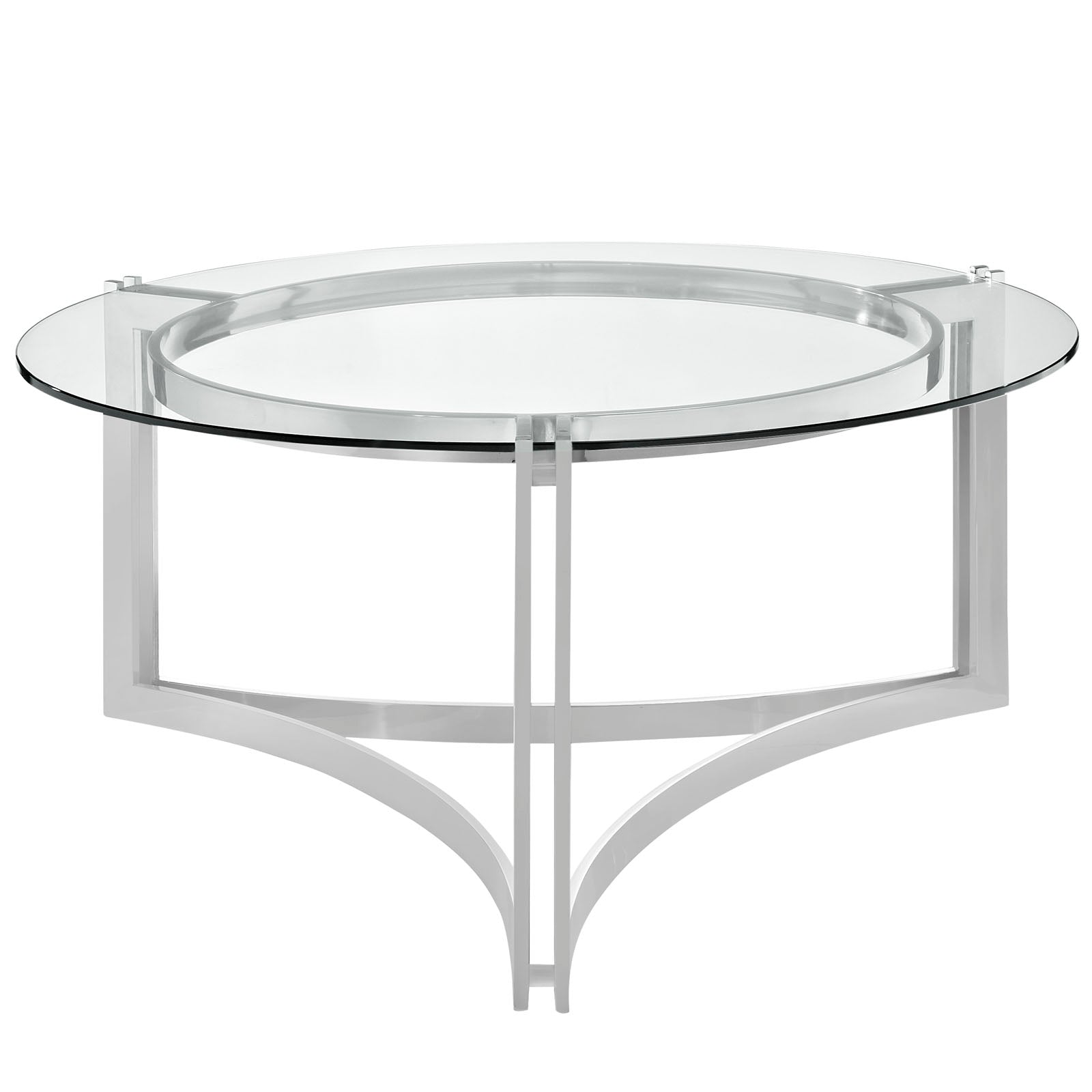 Signet Stainless Steel Coffee Table in Silver