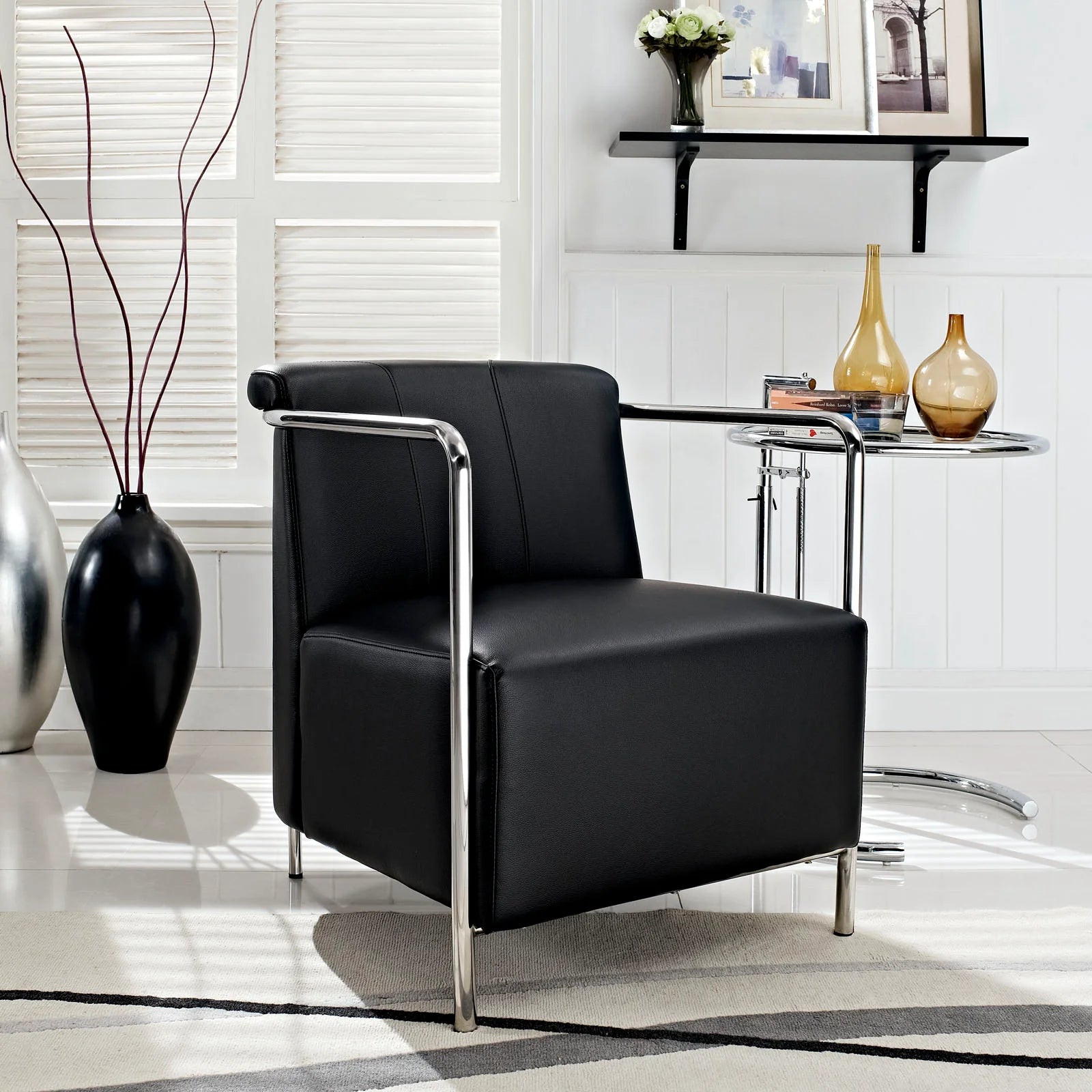 Ebb Upholstered Vinyl Lounge Chair