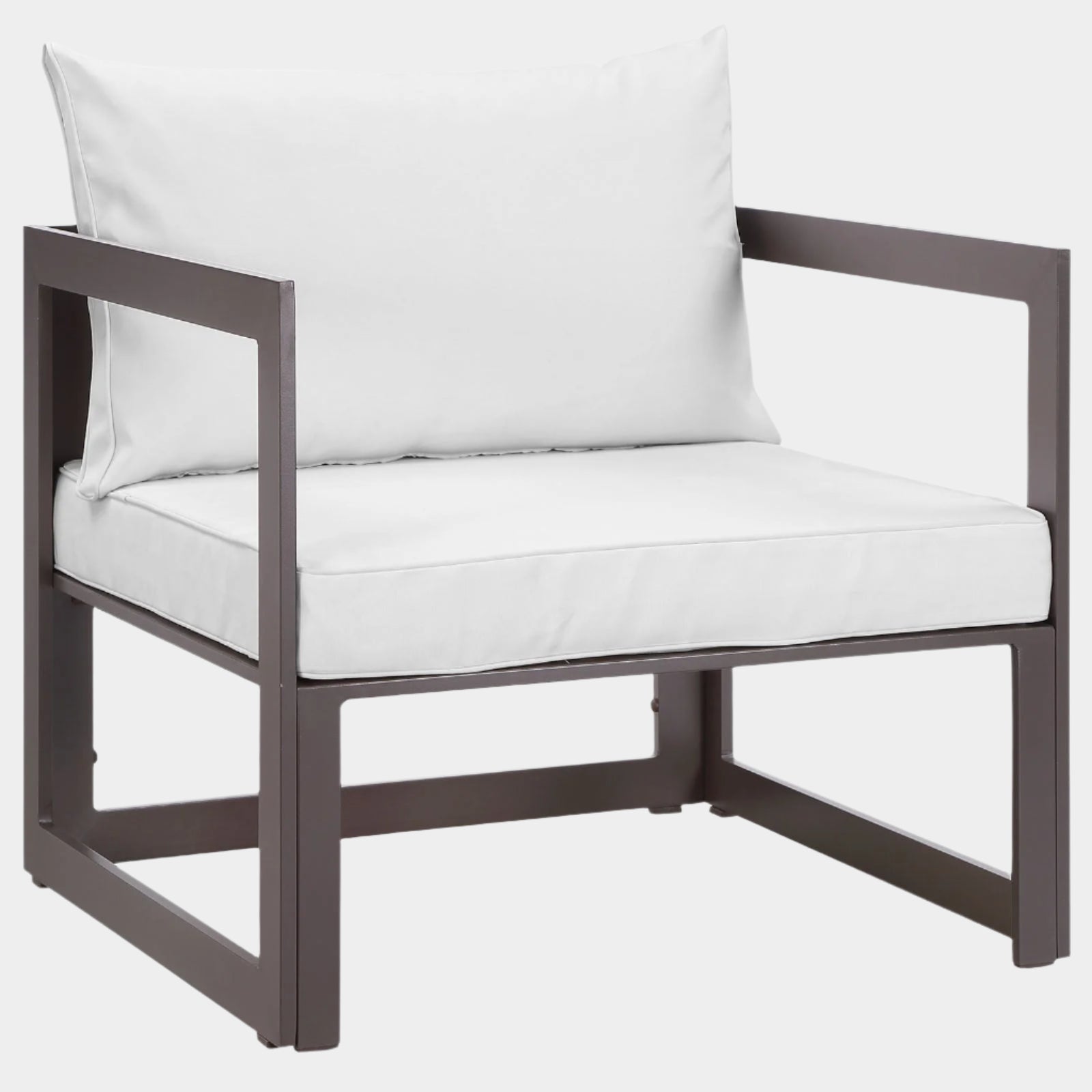 Fauteuil de terrasse d'extérieur Fortuna en blanc et gris