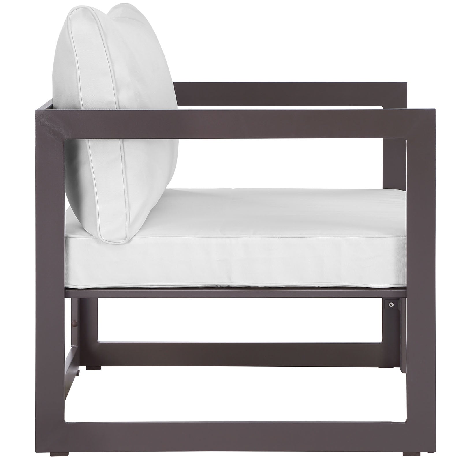 Fauteuil de terrasse d'extérieur Fortuna en blanc et gris