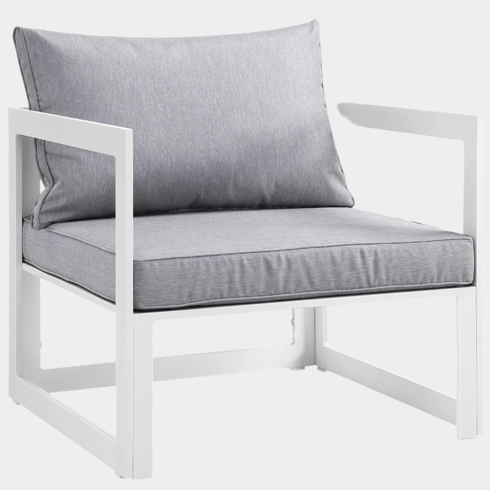 Fauteuil de terrasse d'extérieur Fortuna en blanc et gris