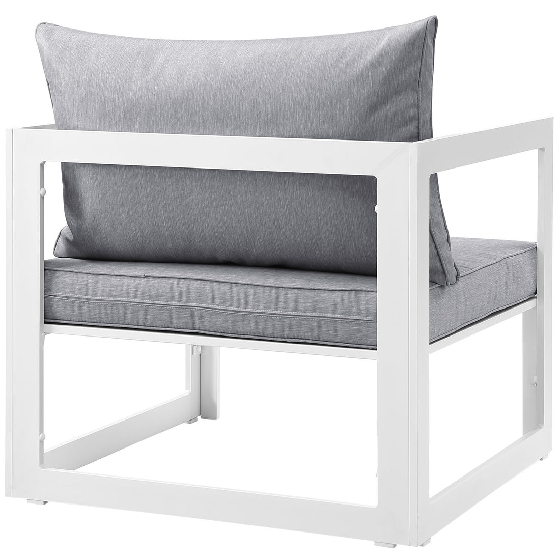 Fauteuil de terrasse d'extérieur Fortuna en blanc et gris