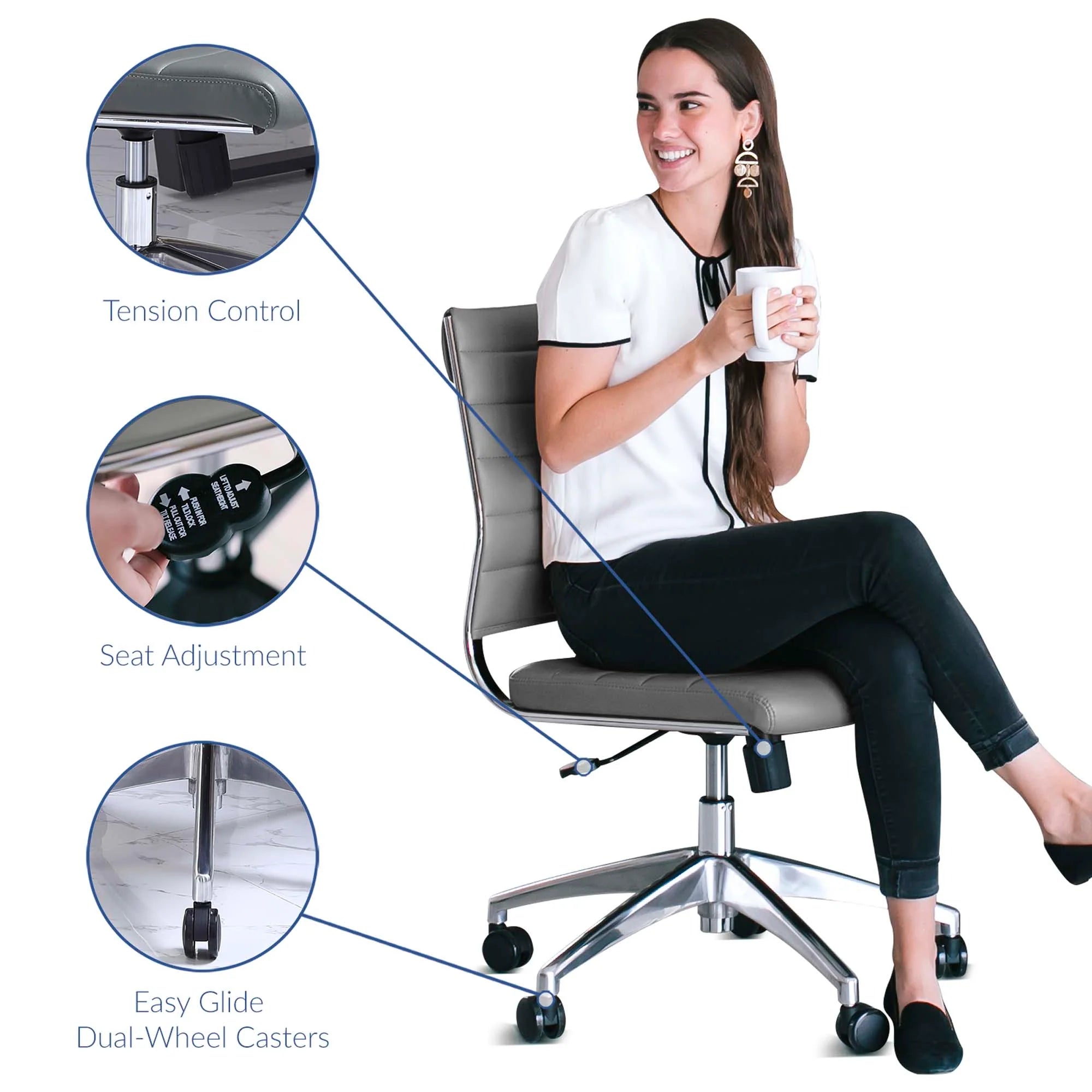 Jive Armless Mid Back Office Chair