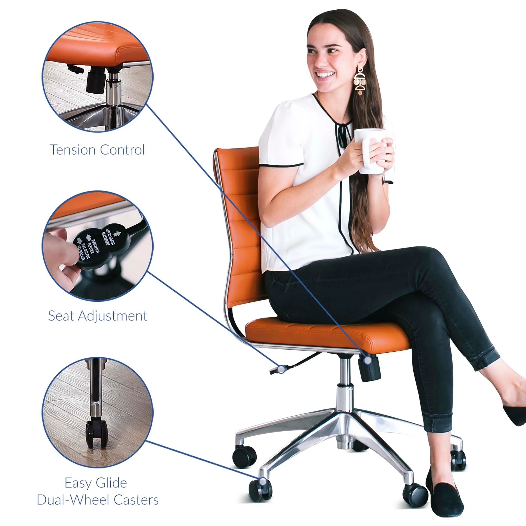 Jive Armless Mid Back Office Chair