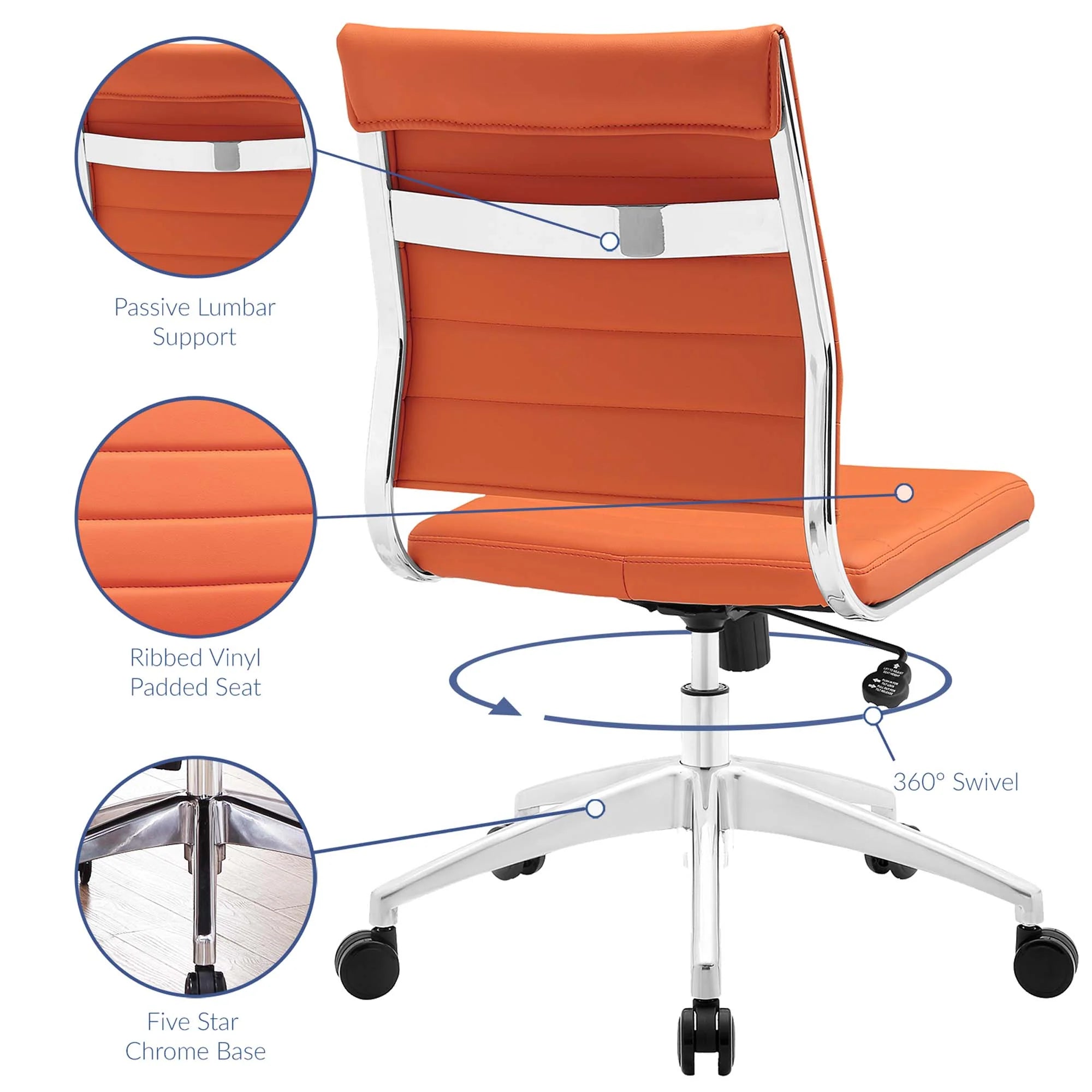 Jive Armless Mid Back Office Chair