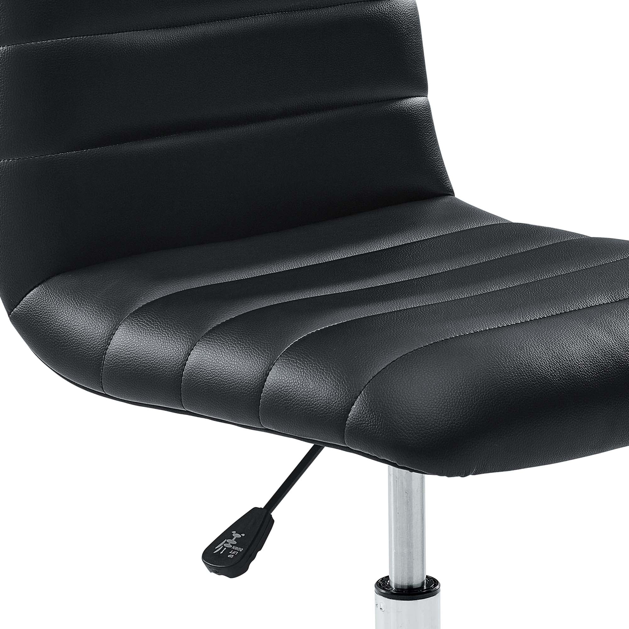 Ripple Armless Mid Back Vinyl Office Chair