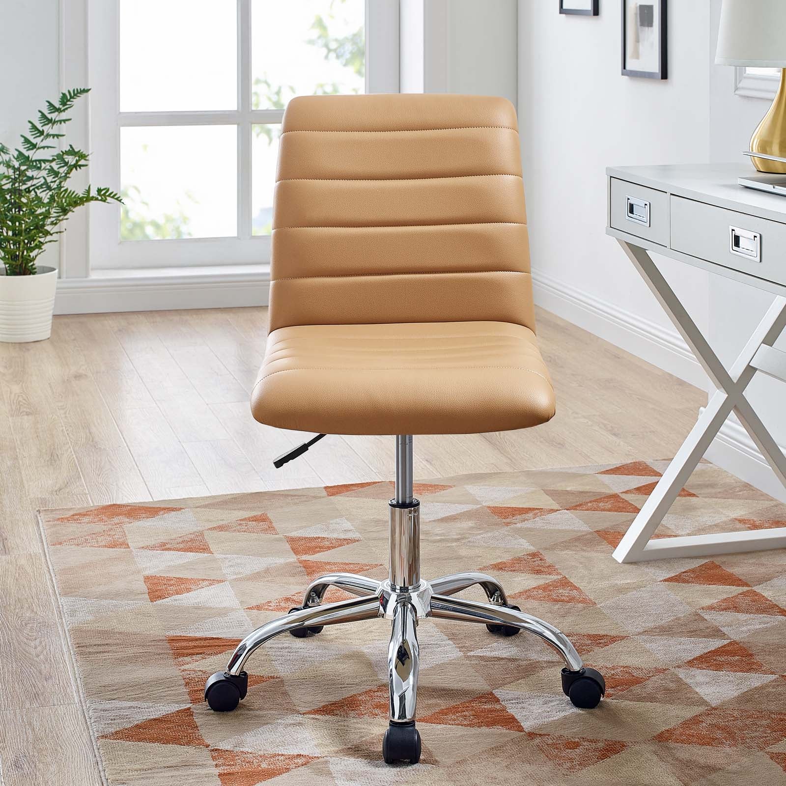 Ripple Armless Mid Back Vinyl Office Chair