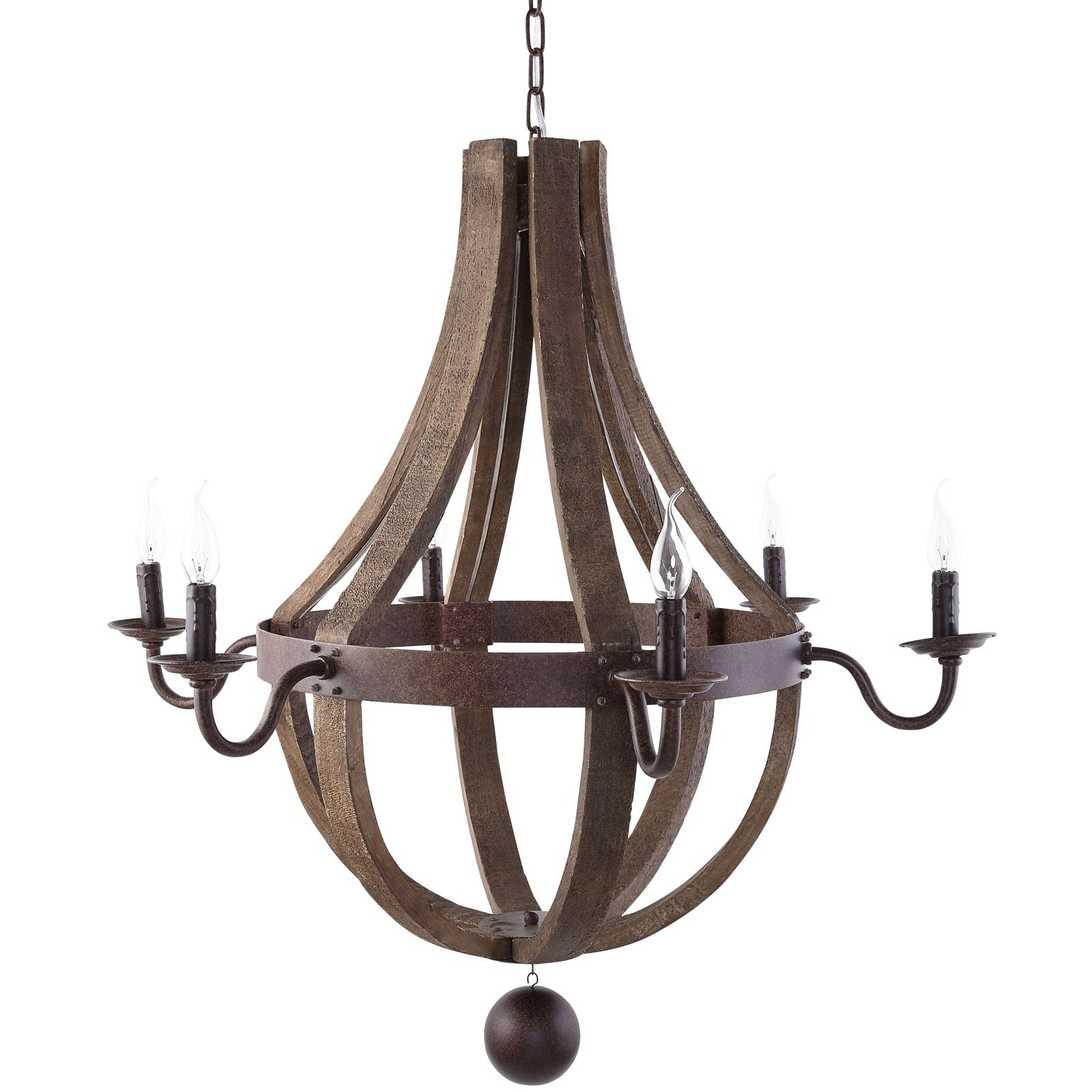 Catapult Chandelier in Antique Brass