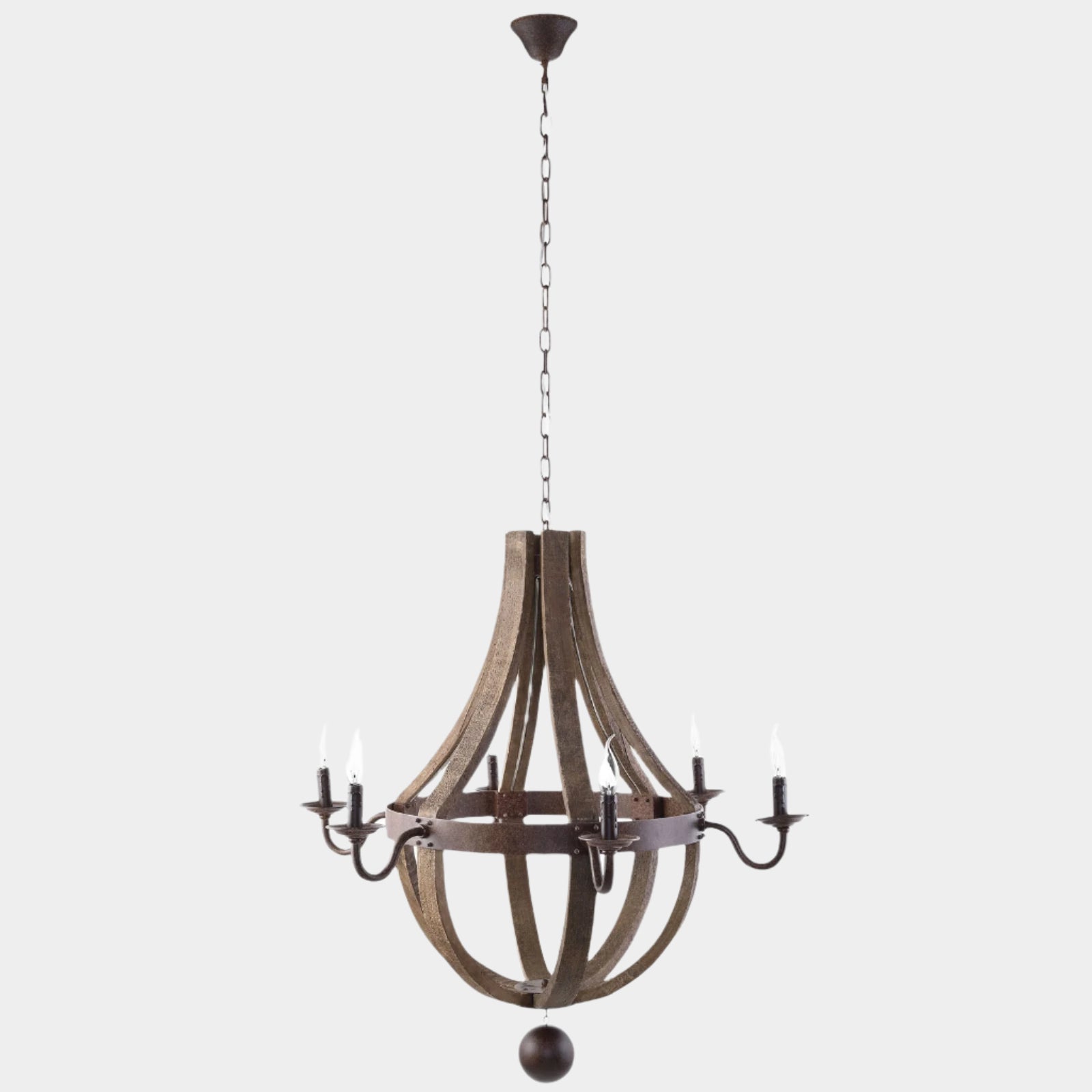 Catapult Chandelier in Antique Brass