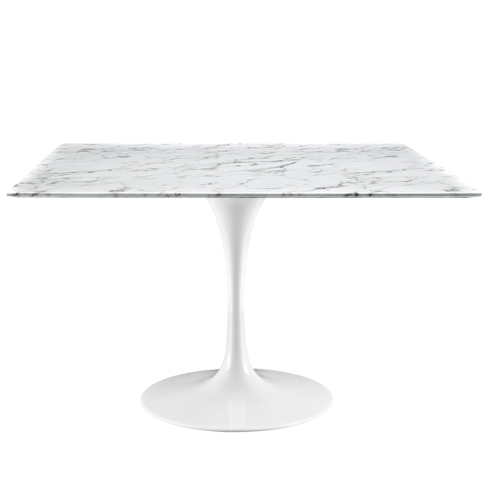 Lippa 48" Square Artificial Marble Dining Table in White