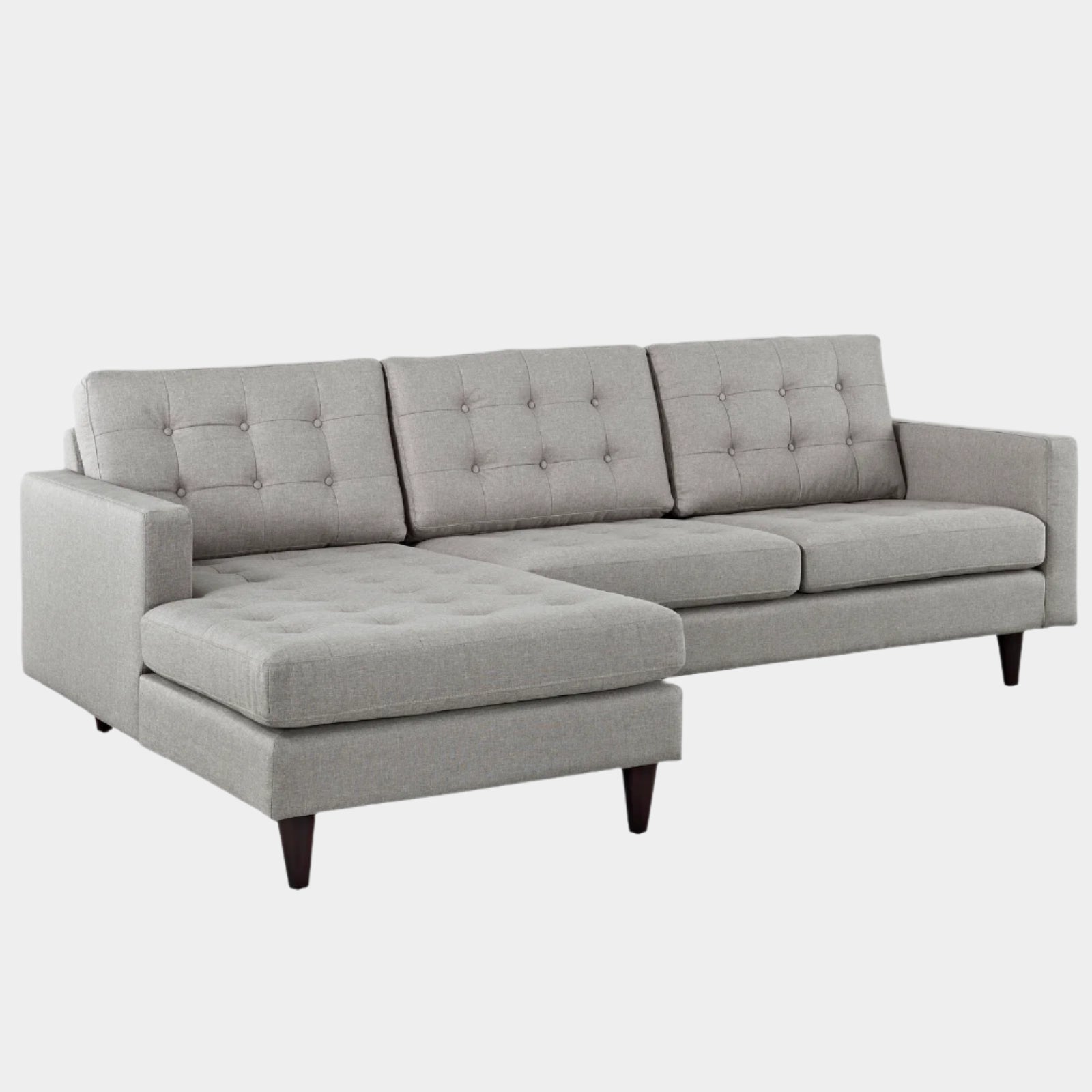 Empress Left-Facing Upholstered Fabric Sectional Sofa