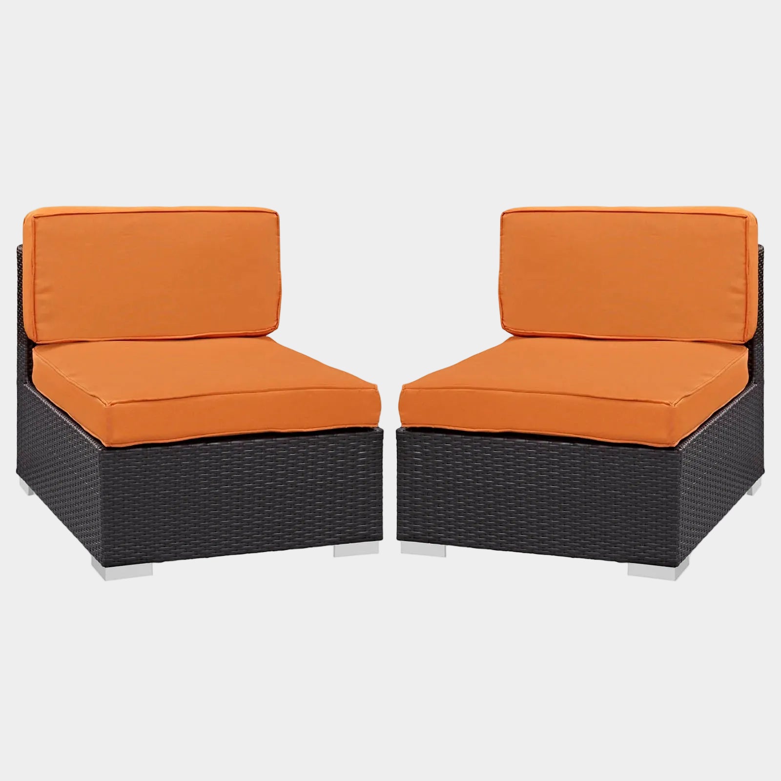 Gather Outdoor Patio Armless Chair Set of 2