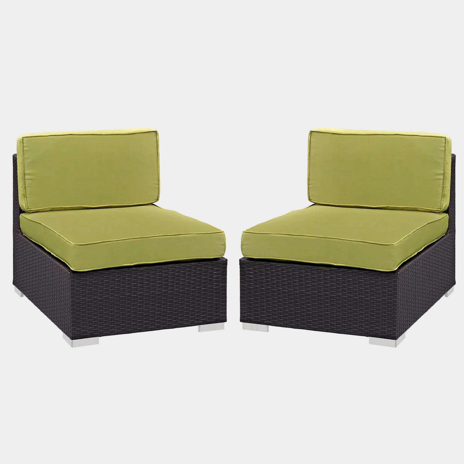 Gather Outdoor Patio Armless Chair Set of 2