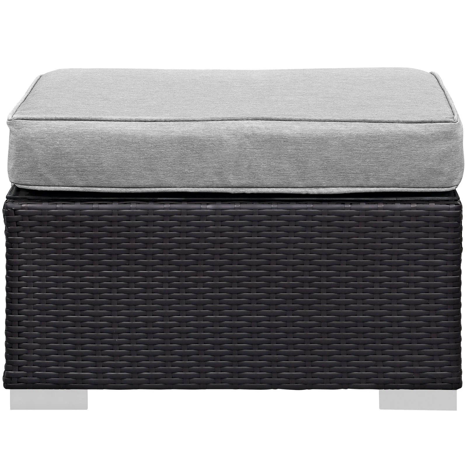 Gather Outdoor Patio Ottoman in Espresso Gray