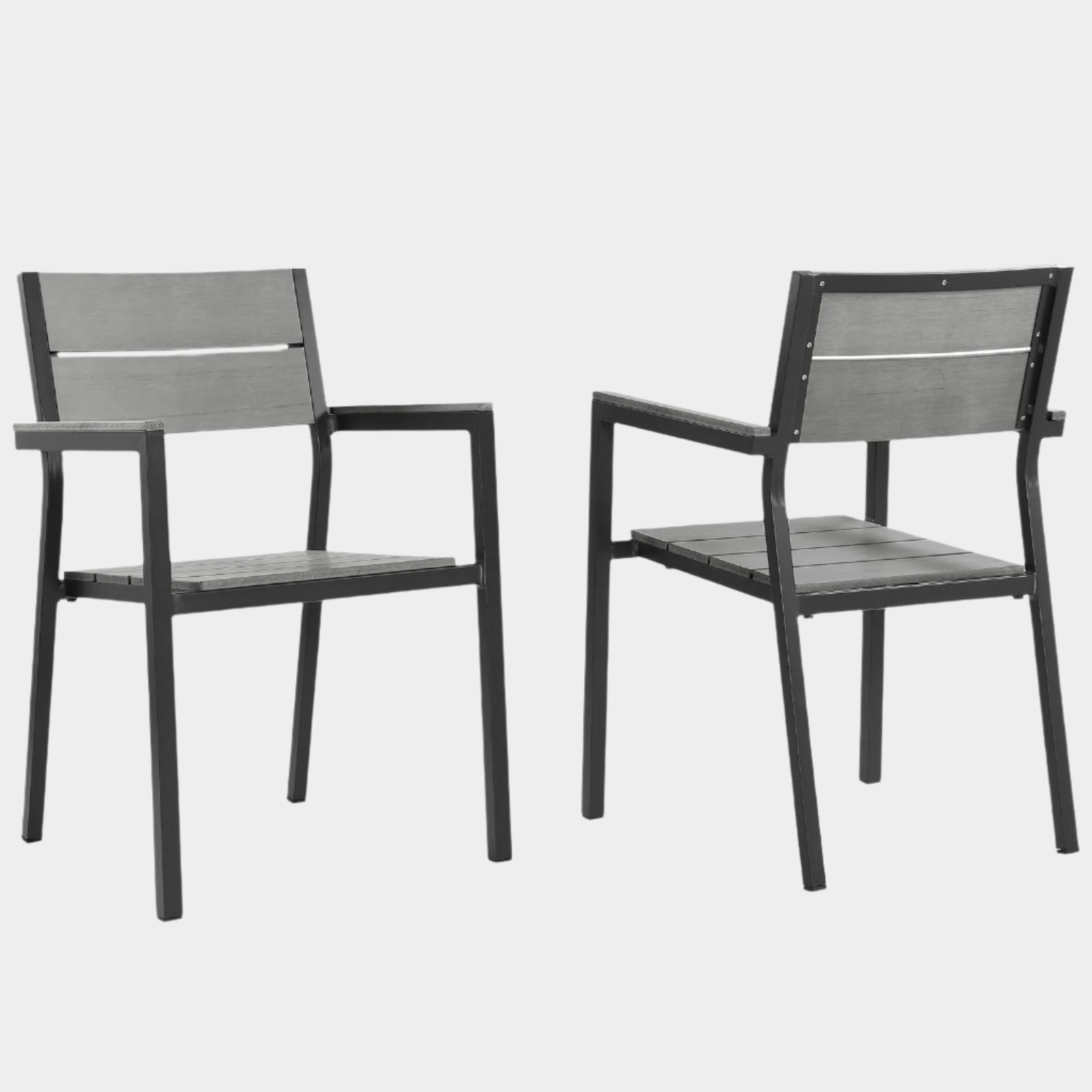 Ensemble de 2 fauteuils de salle à manger pour patio extérieur Maine 