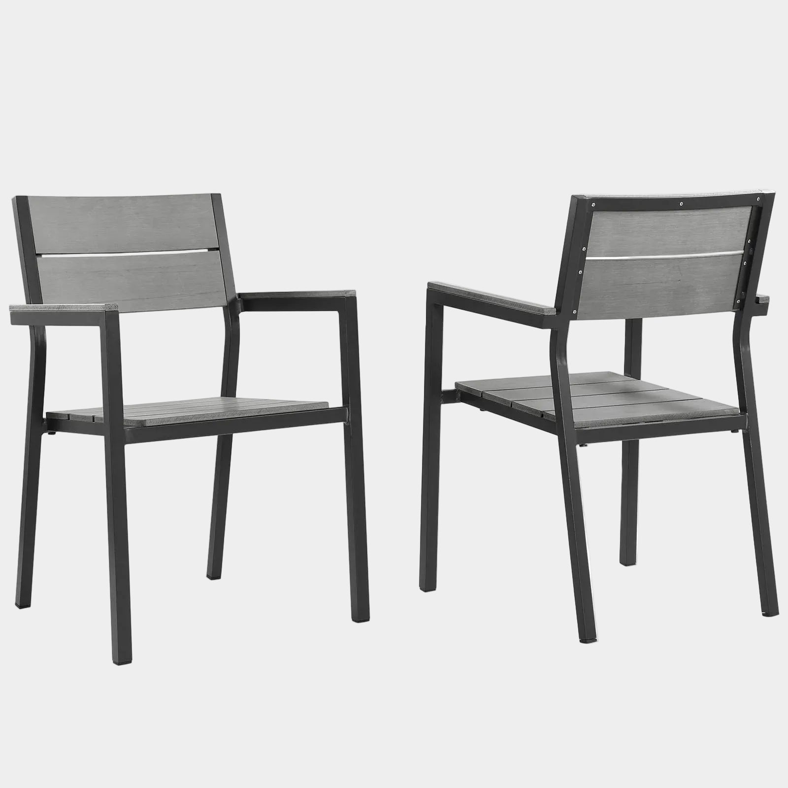 Ensemble de 2 fauteuils de salle à manger pour patio extérieur Maine 