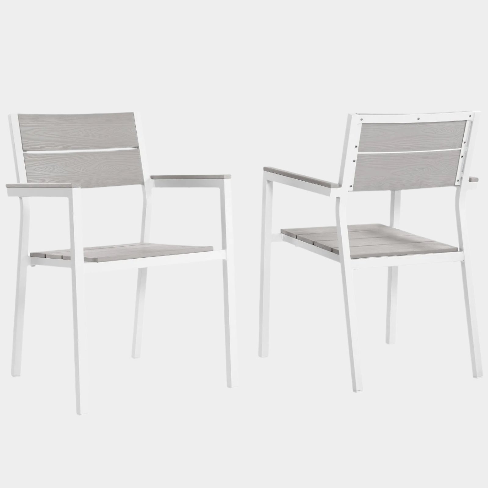 Ensemble de 2 fauteuils de salle à manger pour patio extérieur Maine 