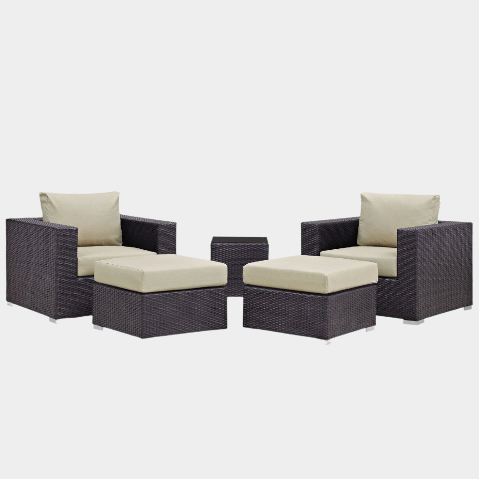 Convene 5 Piece Outdoor Patio Sectional Set